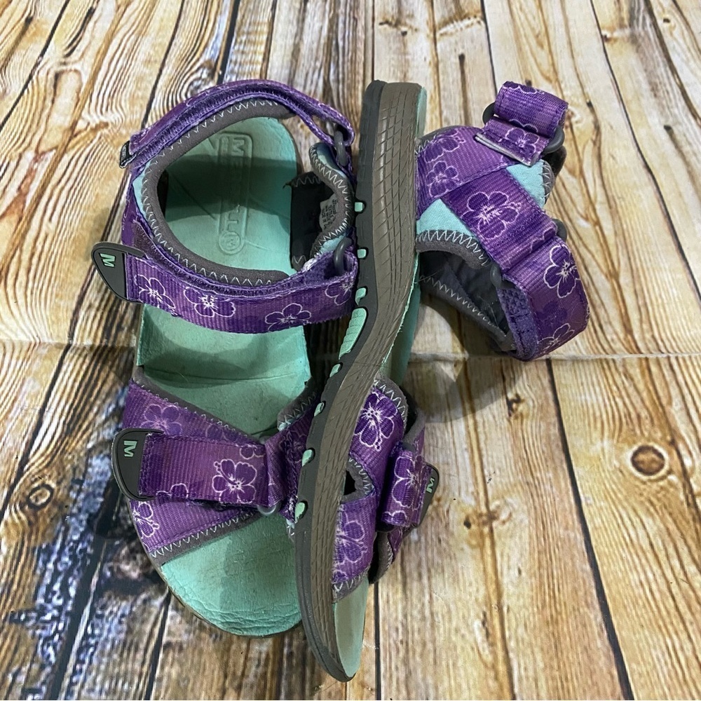 Merrell Surf Strap Purple Floral Slingback Sandals‎